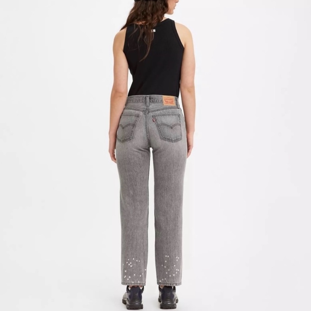 Levi’s Low Pro Jeans Grey w/ Bleach Splatter 90’s Size 26